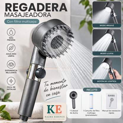 Regadera masajeadora de alta presión Hydrazen